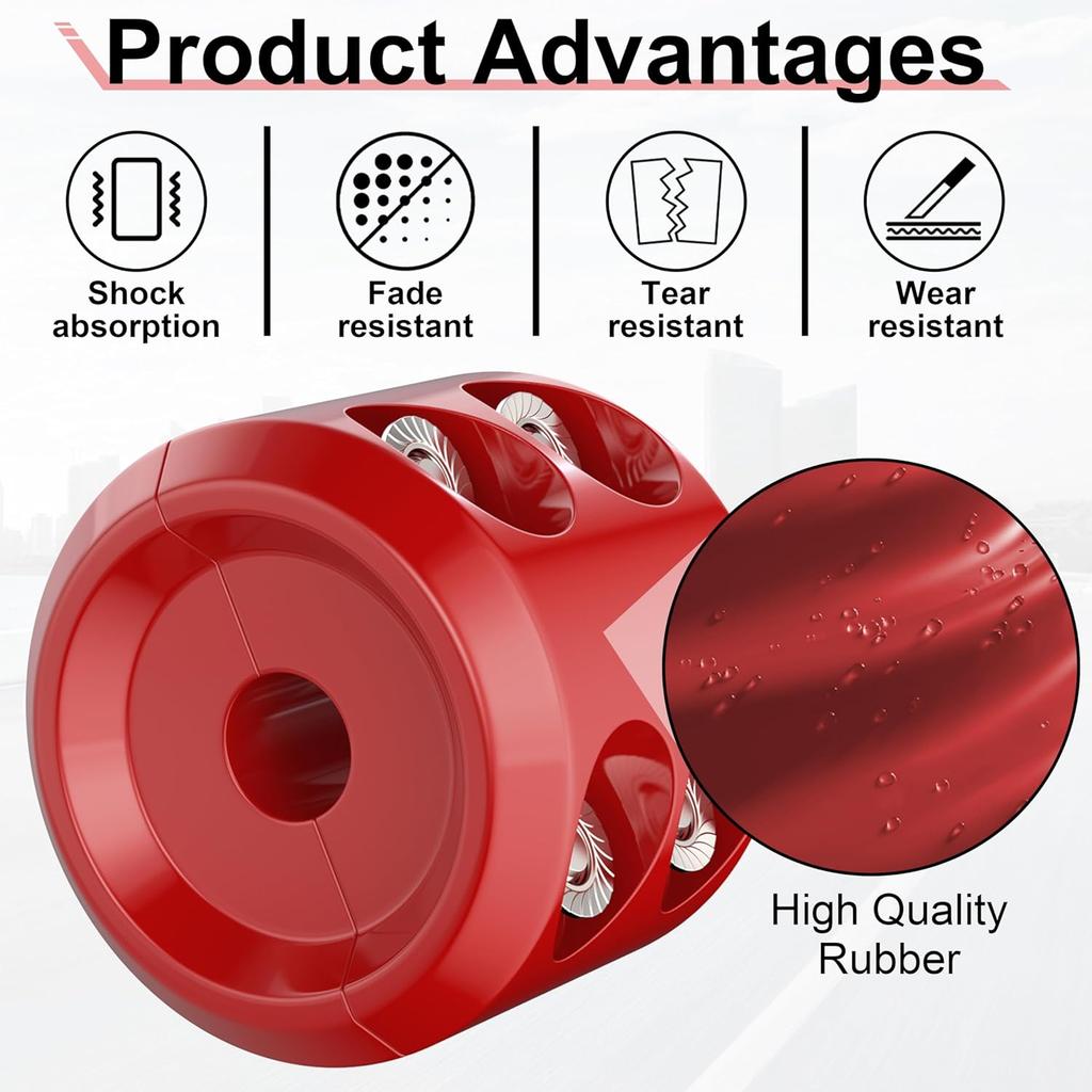 Rubber Winch Stopper For Cable Hook, Rubber Rope Line Saver For ATV UTV SUV Winches, With Allen Wrench (Red)