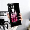 Girl Boss Lady Pink Plating Phone Case For Samsung Galaxy S24 S25 FE S26 Edge S23 Ultra S22 S21 Plus S20 Anti-Fall Airabag Cover