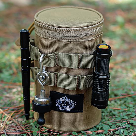 Наружный держатель для бутылки с водой из ткани Оксфорд 600D, ручка с застежкой-пряжкой, держатель для чашки с водой, несколько подвесных отверстий, термозащитный рукав для бутылки с водой