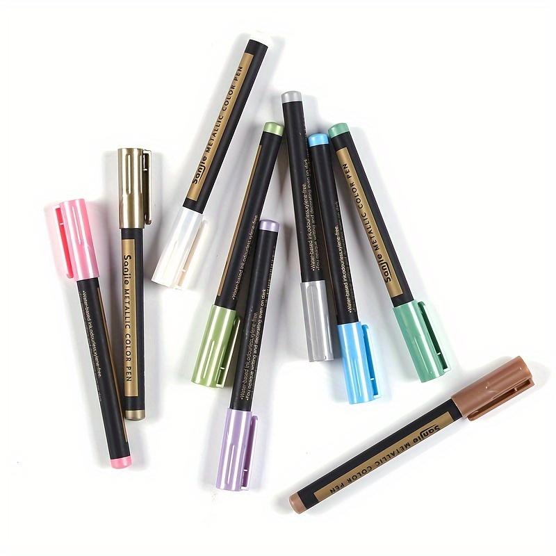 Металлические цветные маркеры, набор из 10 шт., водостойкие, разноцветные, со средним кончиком, пластиковая поверхность для рисования, создания открыток, скрапбукинга и альбомов своими руками