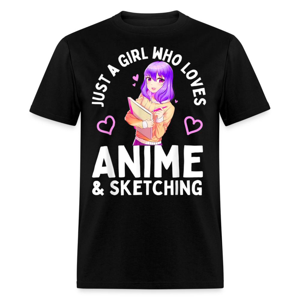 Cute Anime shirt Just a Girl Who Loves Anime and Sketching Artist T-shirt S-6XL