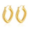 The Same Earring Pattern Casting Light Luxury Earrings, Retro Twist Stainless Steel Material, Temperament Ear Buckle