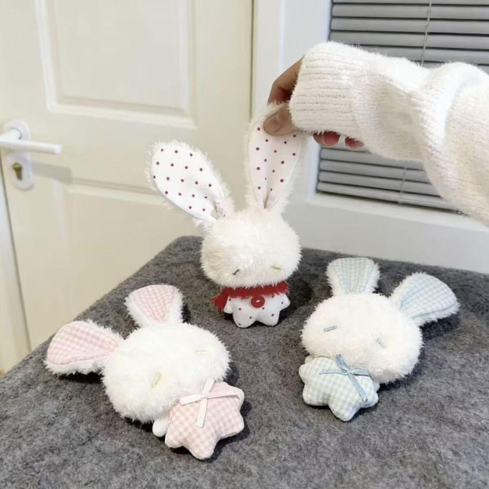 Soft Stuffed Rabbit Doll Pendant Long Ear Stuffed Bag Charm Cartoon Backpack Pendant  Backpack