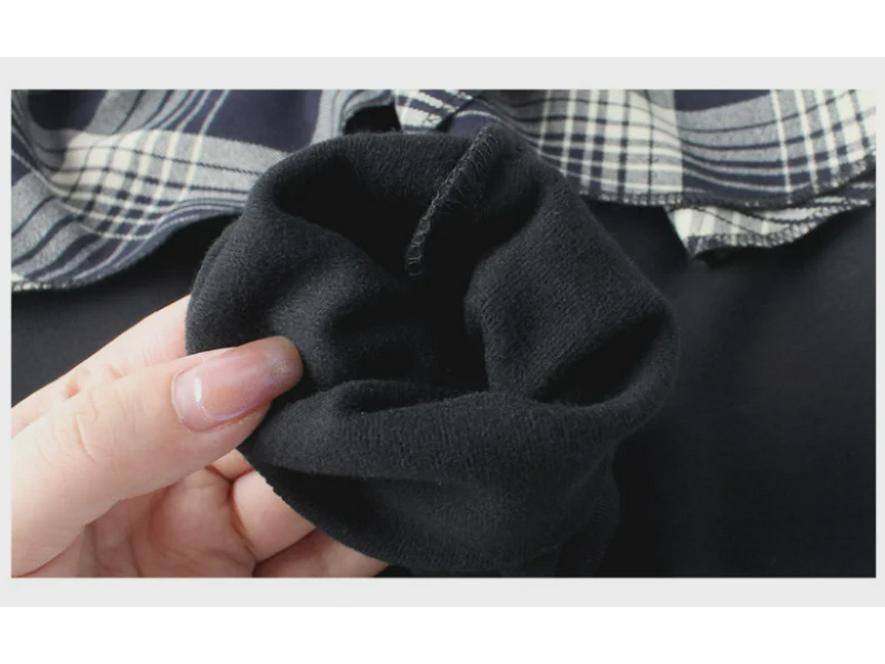 Детские весенние леггинсы в корейском стиле в клетку с юбкой из хлопка и кашемира