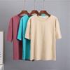 Hirsionsan базовая хлопковая футболка женские летние новые свободные однотонные футболки 16 цветов повседневные свободные простые футболки женские корейские женские топы с круглым вырезом