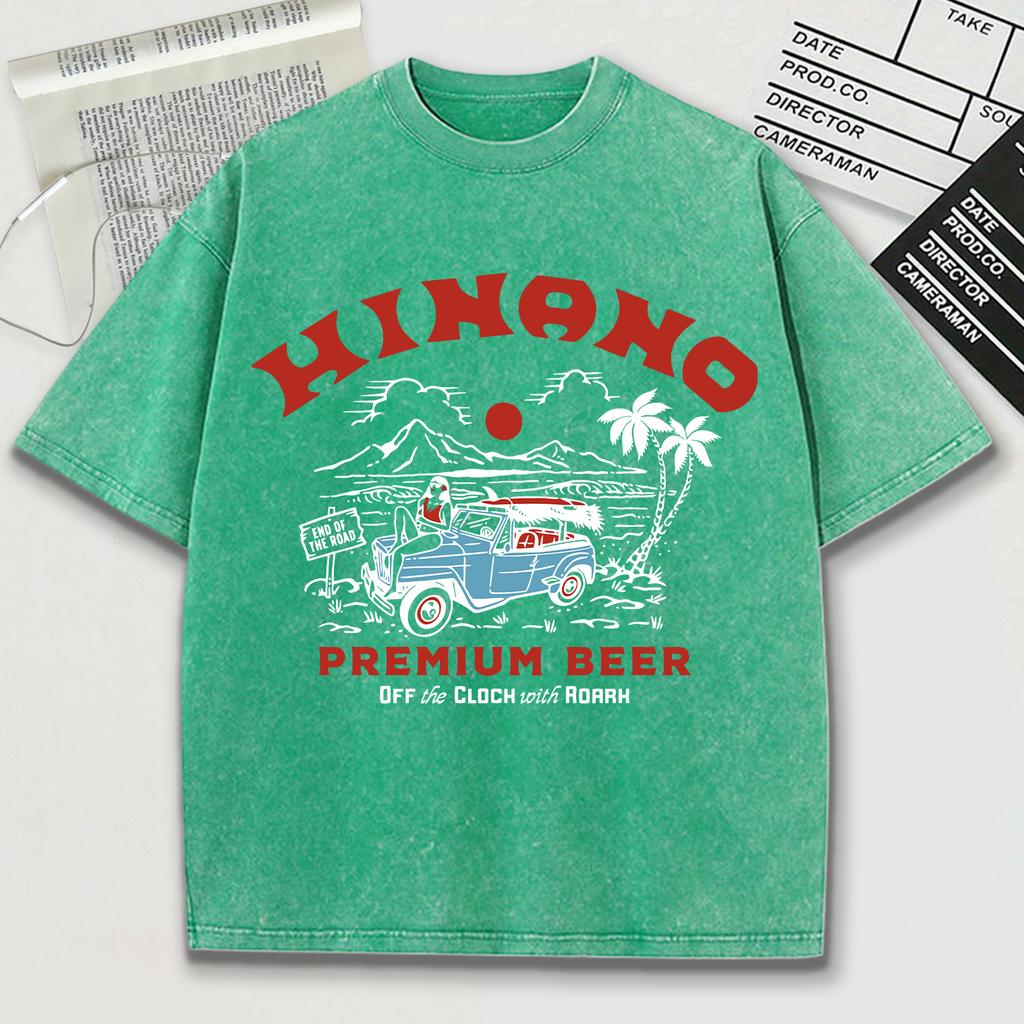 Премиальная футболка с принтом пива, с эффектом снежной стирки, мужская, летняя, удобная, выстиранная, повседневная, свободная, шорты, мягкая хлопковая одежда