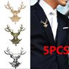5pcs Deer Brooch Vintage Fashion Men Popular Cute Unisex Animal Brooches Coat Collar Lapel Pins Clothes Accessories Jewelry Gifts