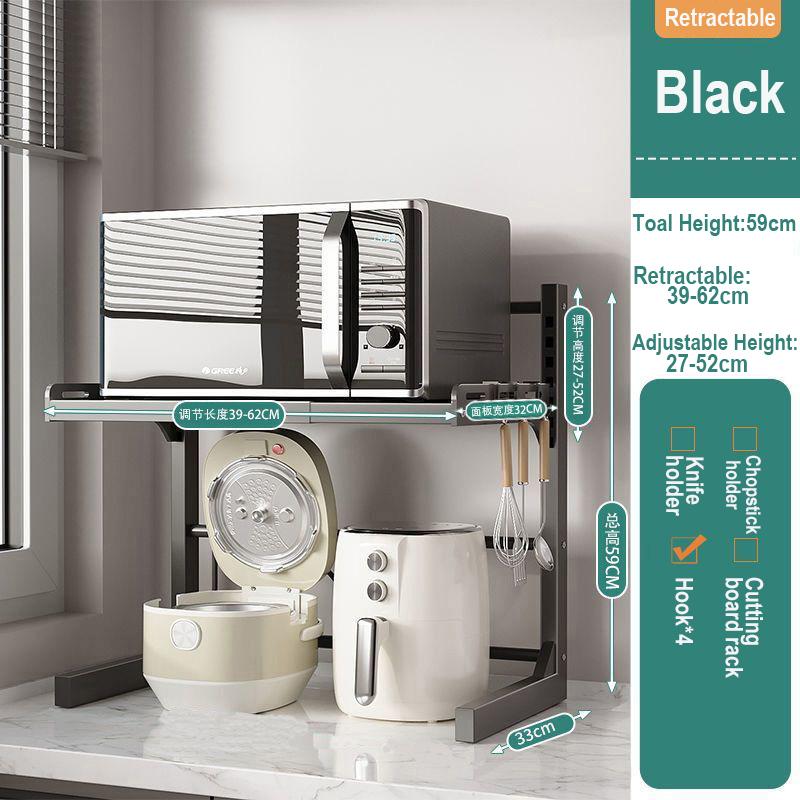 Кухонная выдвижная стойка для хранения микроволновой печи, бытовой органайзер для кухонной столешницы, шкафы для хранения кухонной утвари, регулируемая полка для специй