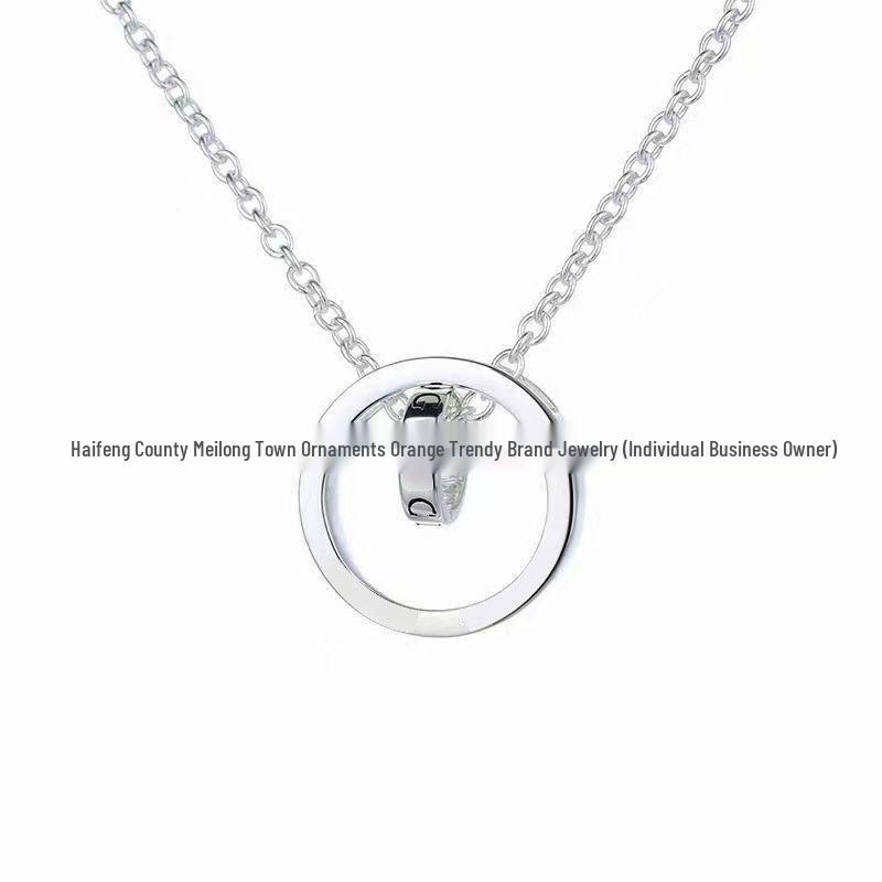 Классическое ожерелье-кольцо с двойным G - Модное, состаренное, унисекс, цепочка на ключицу.