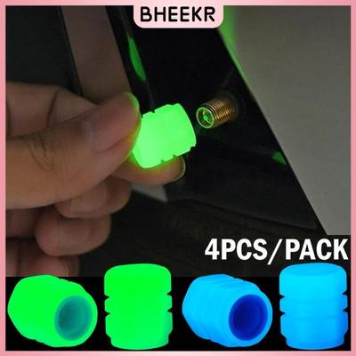 4 шт. светящиеся колпачки клапанов, флуоресцентные ночные светящиеся колпачки для автомобилей, мотоциклов, велосипедов, велосипедов, ступицы шин, светящиеся колпачки для штока клапана, декоры
