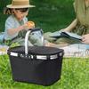 Insulated Shopping Basket 30L Large Capacity Cooling Basket Foldable Picnic Basket Thermal Cool Bag with Handle