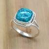 Женское кольцо из стерлингового серебра 925 пробы с бирюзой, кольцо Handamde с драгоценным камнем