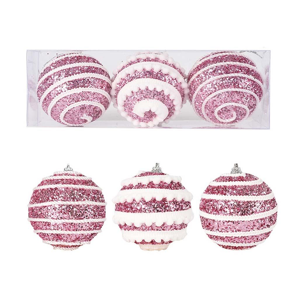3 шт. 8 см блестящие рождественские шары подвеска пенопласт небьющиеся рождественские подвесные шары набор многоразовые блестящие рождественские елочные украшения