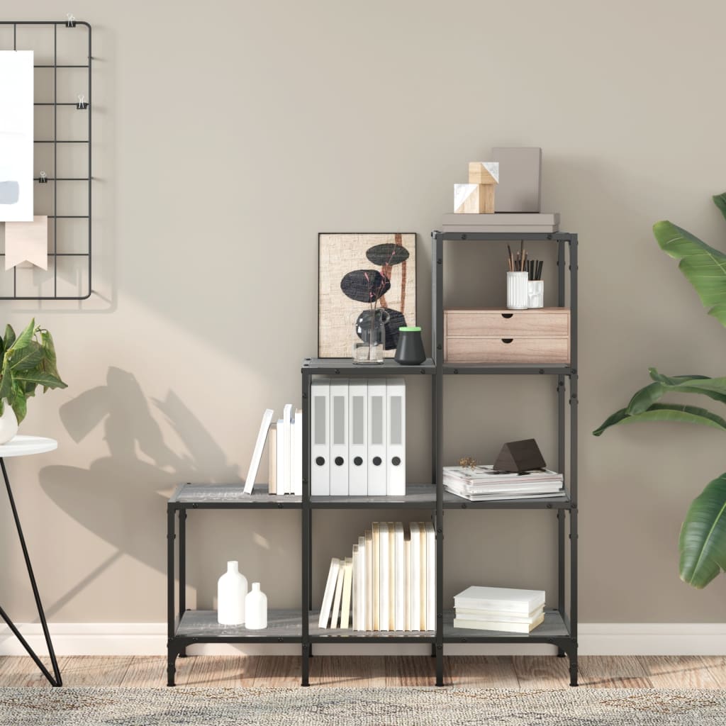 Bookshelf Gray Sonoma 92 x 30 x 102 cm Particleboard and Metal