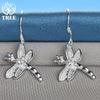 Ювелирные изделия из стерлингового серебра 925 пробы с круглыми цирконами Dragonfly AAA