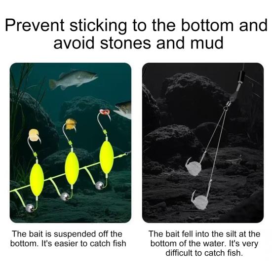 1 Set Three Reverse Hooks Fishing Rig Smooth Casting Anti-Tangle Snag Resistant Split Hook Rig Freshwater Saltwater Jigging Fishing Accessories