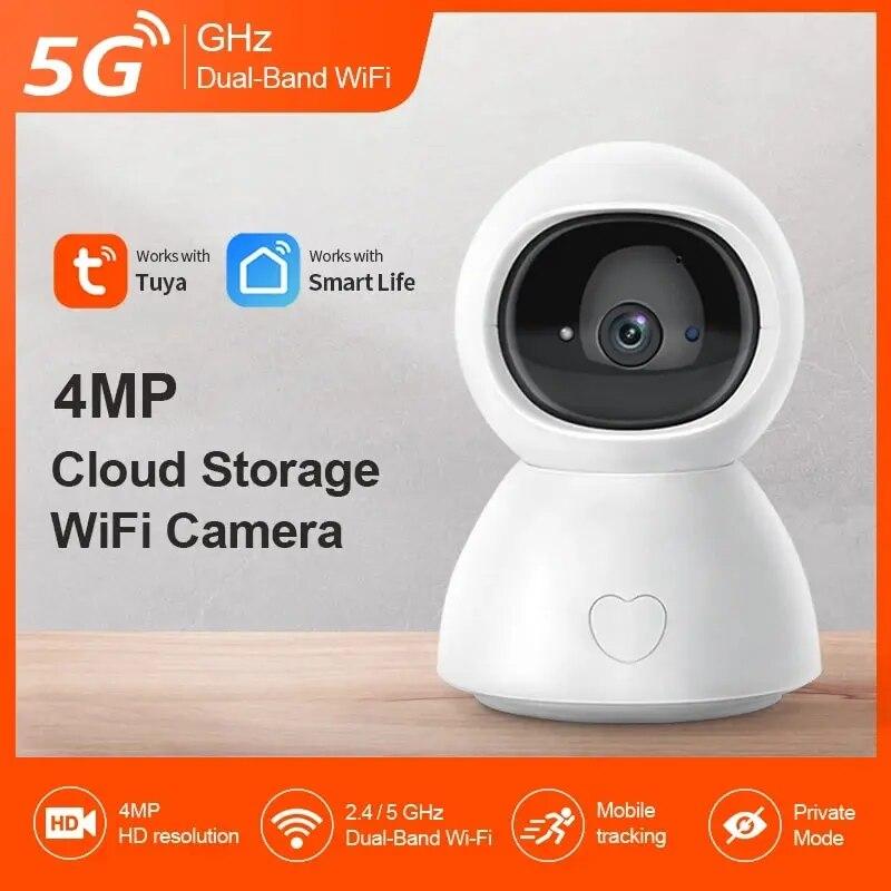 4-мегапиксельная 5G-камера Wi-Fi Smart Cloud Wi-Fi IP-камера для внутреннего использования с автоматическим отслеживанием и функцией вызова одной кнопкой, камера для детей