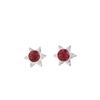 Red Garnet Gemstone 925 Sterling Silver Jewelry Handcrafted Studs 0.44" For Her EE-175-8