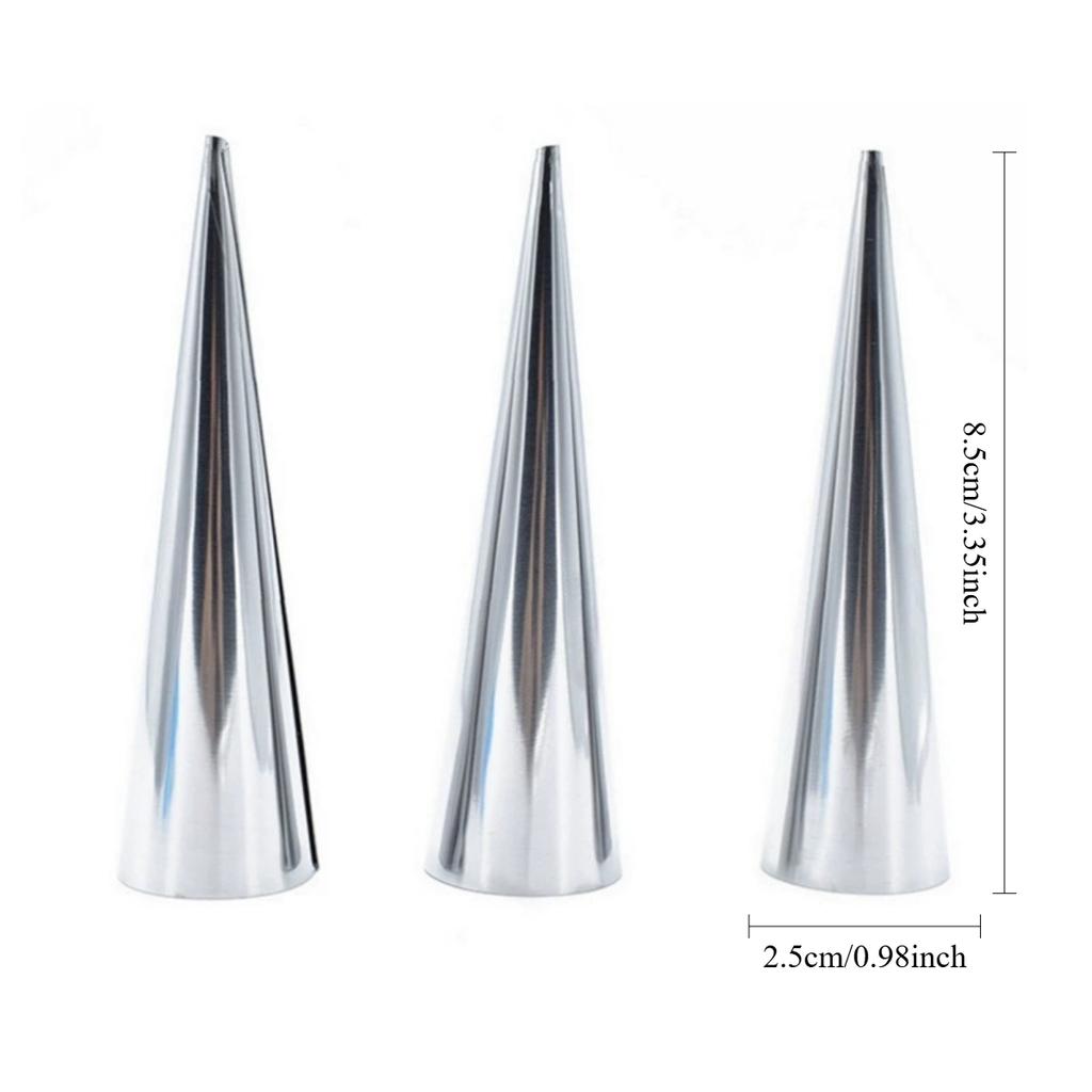 12pcs Cream Horn Cones Tubes Cannoli Tubes Stainless Steel Conical Croissant Pastry Baking Moulds,Cannoli Form Roll Mold Corner Shaper for Daily Use