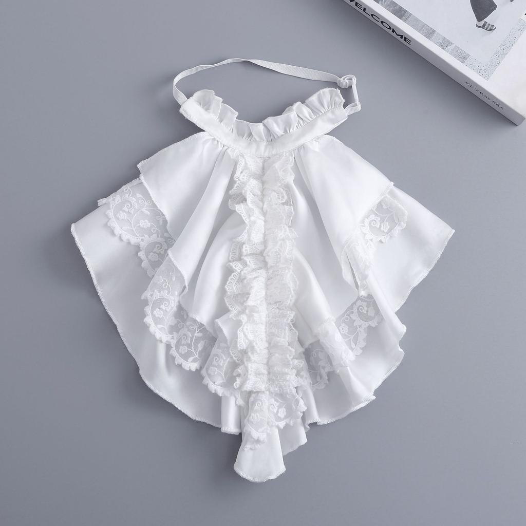 Unisex Ruff Shirt Detachable Collar Scarf for Womens and Mens Stage Play Formal Wear Gentleman Removable Fake Collar Tie