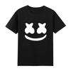 2025 Одежда с принтом Marshmello Чехол на голову Мужской Топ 100 DJ Электронная Музыка Ночной Клуб Хлопок Короткий Рукав Футболка Высококачественная Футболка