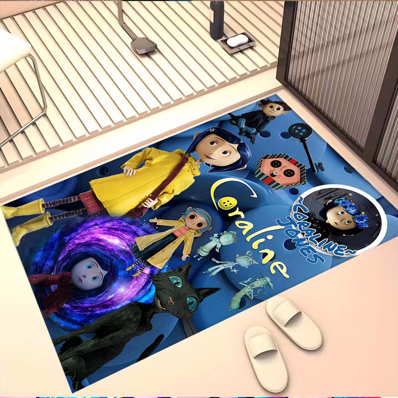 Coraline Print Rug, Washable Floor Carpet, For Entryway Dorm Laundry Room Office Study, Home Decor Birthday Christmas Gift