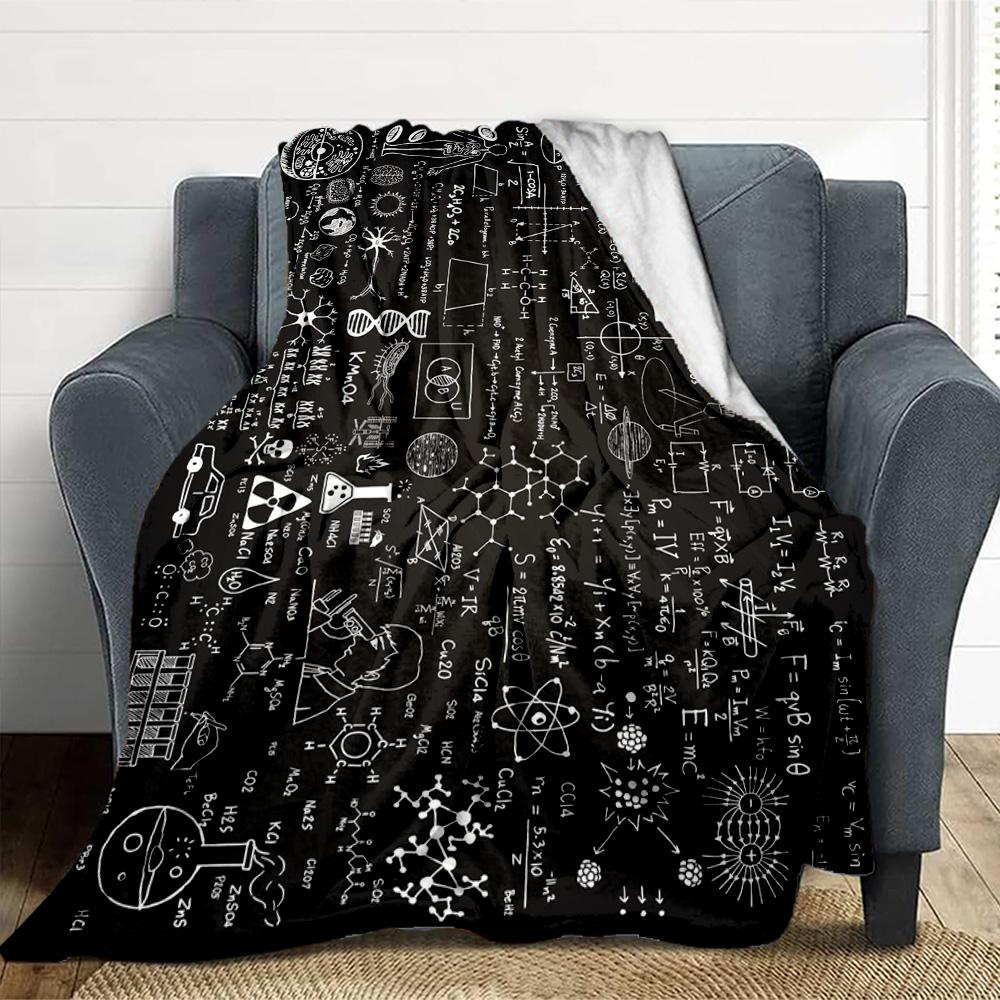 Science Symbols Flannel Blanket Throw Blanket Soft Warm Sofa Bed Camping home Decor Unique Christmas Gift C926888