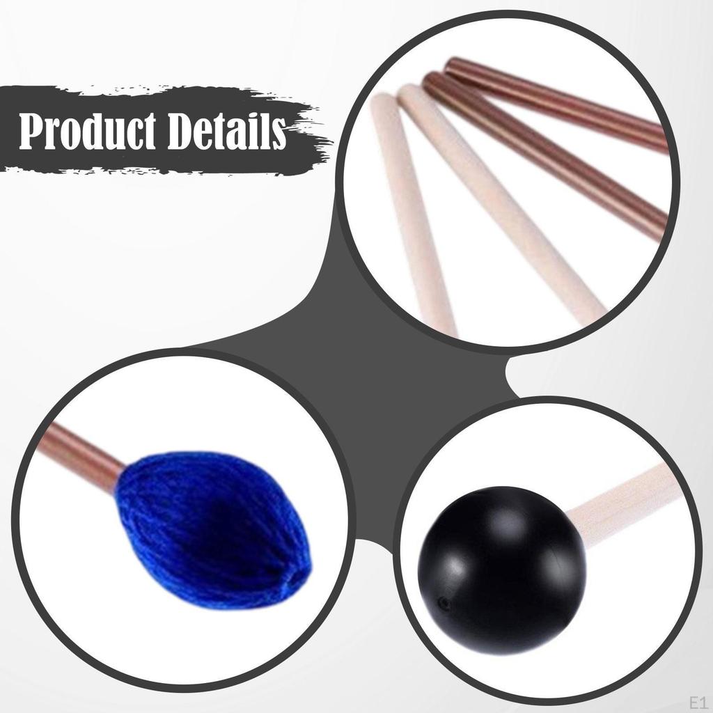 4 шт. палочки для маримбы, барабанные палочки, инструменты с сумкой для хранения, деревянная ручка, барабан, глокеншпиль