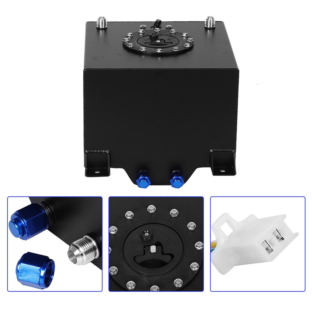 5 Gallon Universal Aluminum Fuel Cell Gas Tank Black Practical Auto Car Accessory