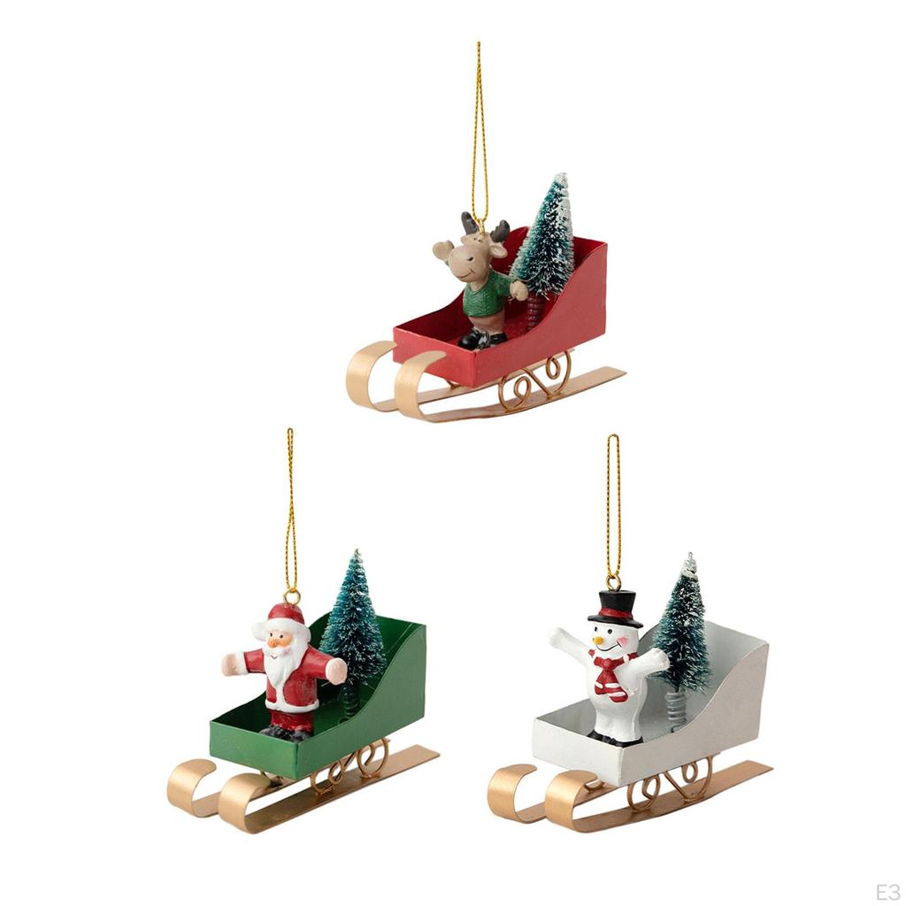 Practical Sleigh Ornament Christmas Sled Car Handcrafts Tree Pendant for Wedding Fireplace