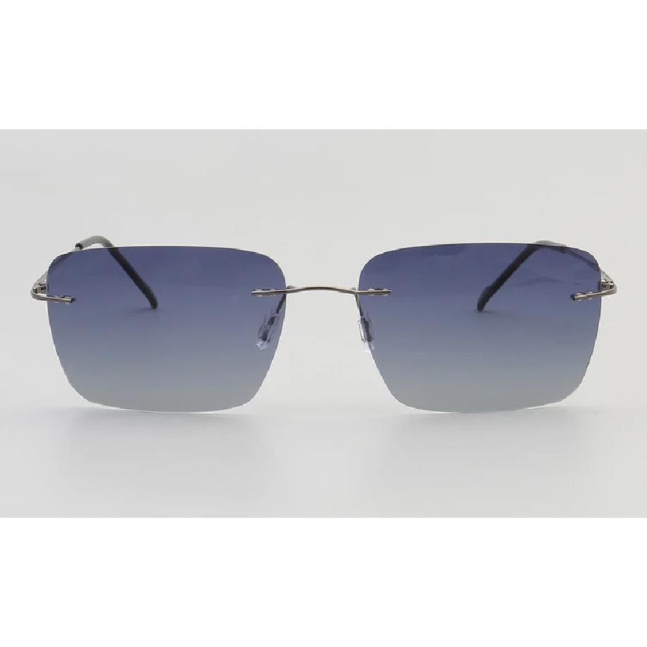 Classic Rectangle Mens Sun Glasses Metal Rimless Sunglasses Womens Polarized UV400 Driving Frames Yellow Brown Night Vision Lens