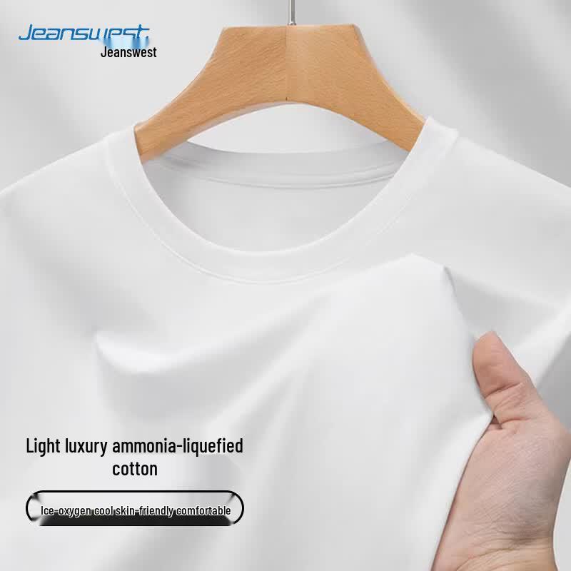 Мужская летняя футболка с круглым вырезом из смесовой хлопковой ткани Jeanswest