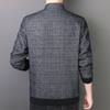 Осенняя новая мужская куртка шерстяная темная клетчатая куртка повседневная верхняя часть деловая куртка для людей среднего и пожилого возраста