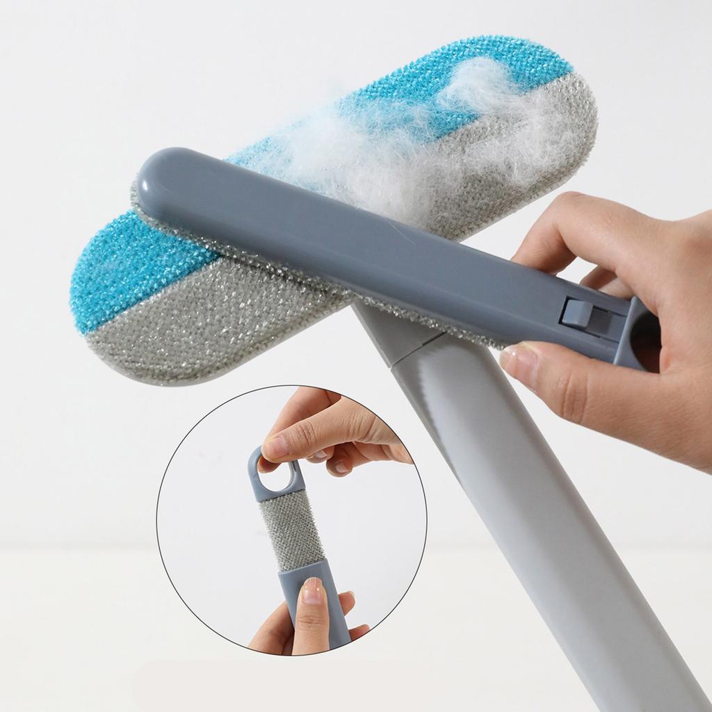 Удалитель шерсти для домашних животных 4 в 1 - Многоразовая щетка для удаления шерсти собак с длинной ручкой, Моющийся очиститель пуха для шерсти собак и кошек, Деликатная чистка мебели