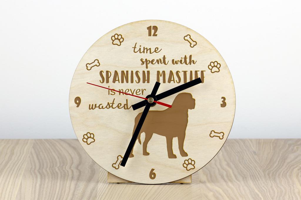 Spanish Mastiff, Mastín Español - clock with dog, wooden clock with engraving, personalised clock by Art-Dog