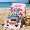 Custom Name Beach Towel Pink Labubu Cute Theme Microfiber Beach Towel, Lightweight for Summer Travel, Swimming Pool Fan Birthday Gift