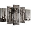 Five Piece Picture Canvas Print Brooklyn Bridge New York