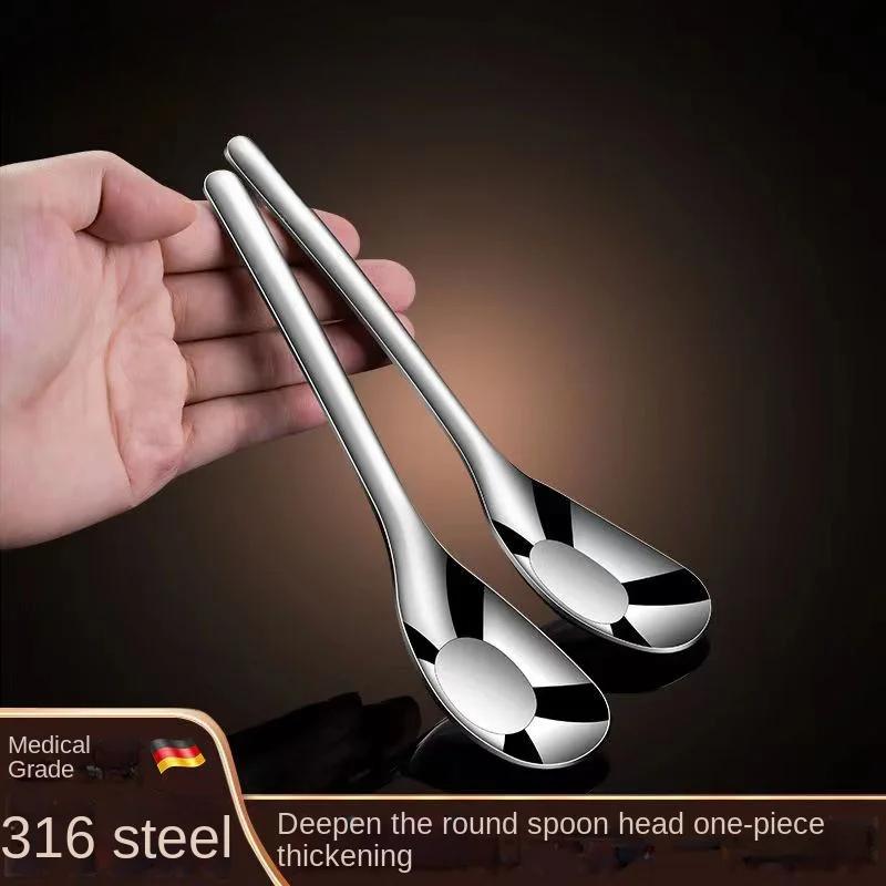 Детская ложка для густого супа из нержавеющей стали 316, ложка для кормления ребенка, бытовая ложка для детского супа, ложки для прикорма