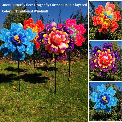 Многостильный вращающийся ветряк Красочная большая вертушка Ветряная мельница Декор для вечеринки на открытом воздухе, пикника