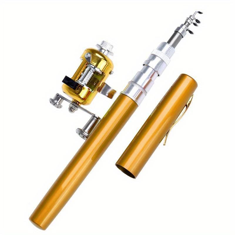 Mini Pocket Ice Fishing Rods Portable Telescopic Pen Shape Fishing Pole and Reel Combos Set Wheel Outdoor for River Lake Fishing