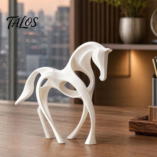 Художественная фигурка лошади, 3D-печатная абстрактная статуэтка, минималистичная полая белая для формы, декор стола, животное-украшение для дома, гостиной