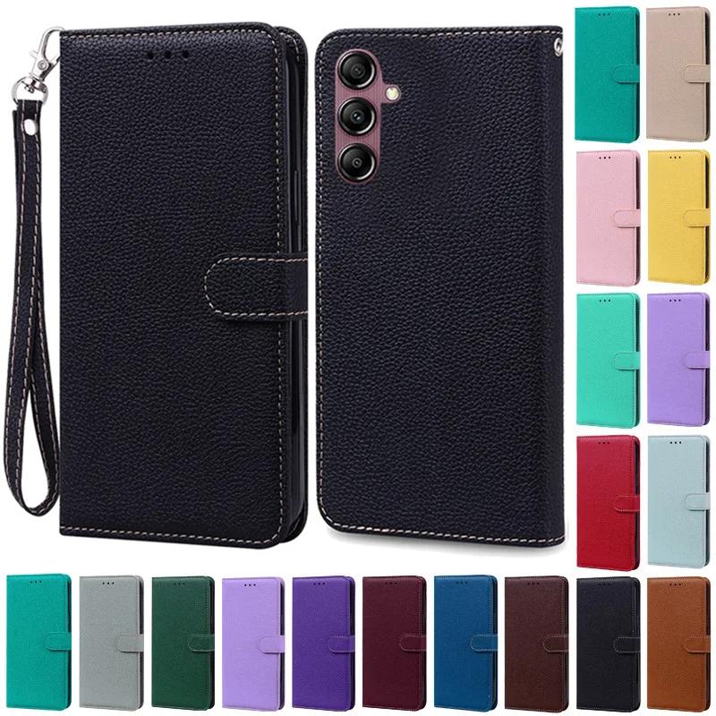 Кожаный флип-бумажник с текстурой книги для Samsung Galaxy S23 FE Ultra Plus A05 A05S A15 A04S A04E A14 A24 A34 A54 M54 A23 A33 A53 A73 5G 4G