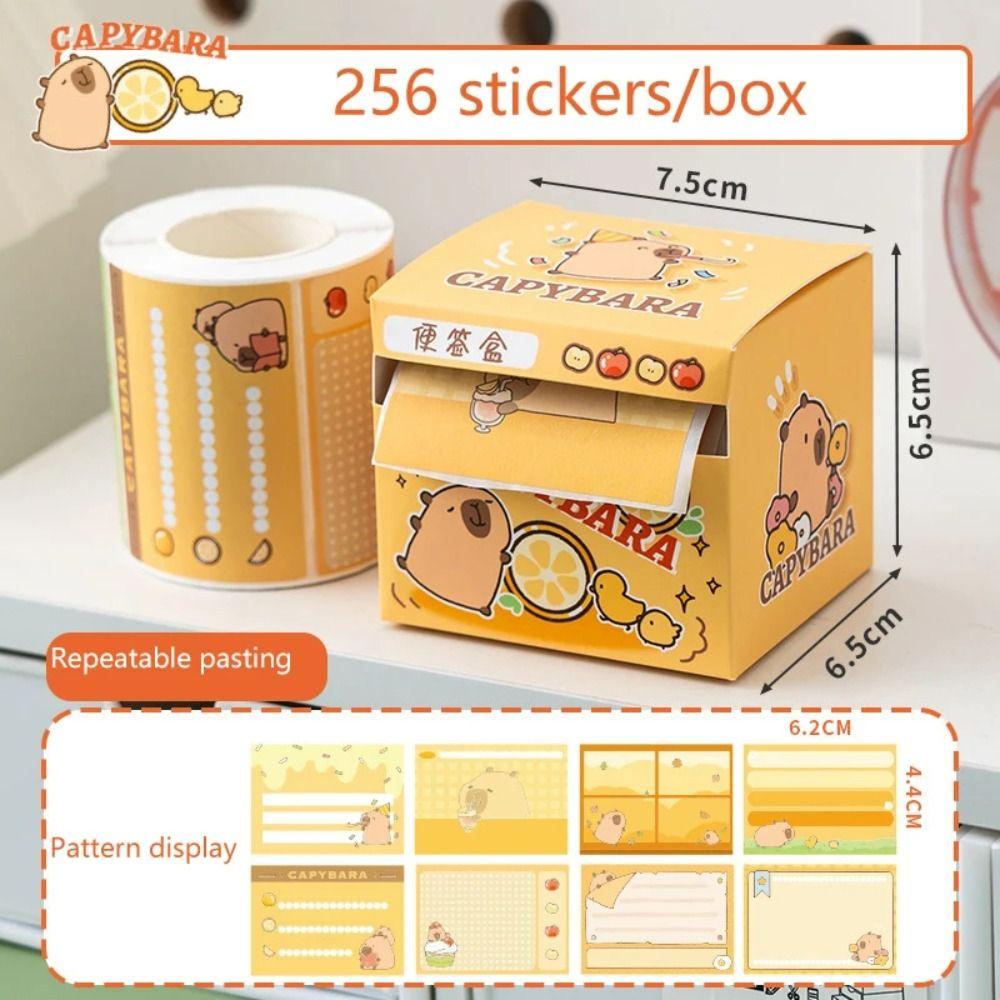 Sticky Notes Pull Out Roll Memo Pad Cartoon Cute Capybara Memo Pad Keypoint Marker