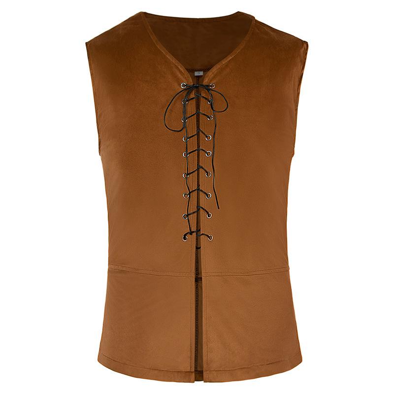 European & American Retro Medieval Costume Lace-up Shirt Cosplay Top