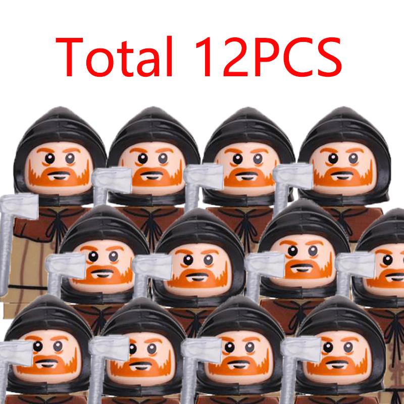 Совместимые MOC Средневековые Строительные Блоки Персонажи Солдаты Рыцари Драконов Черный Лев Орел Игрушка Подарок Кирпичики Фермер Солдат X048