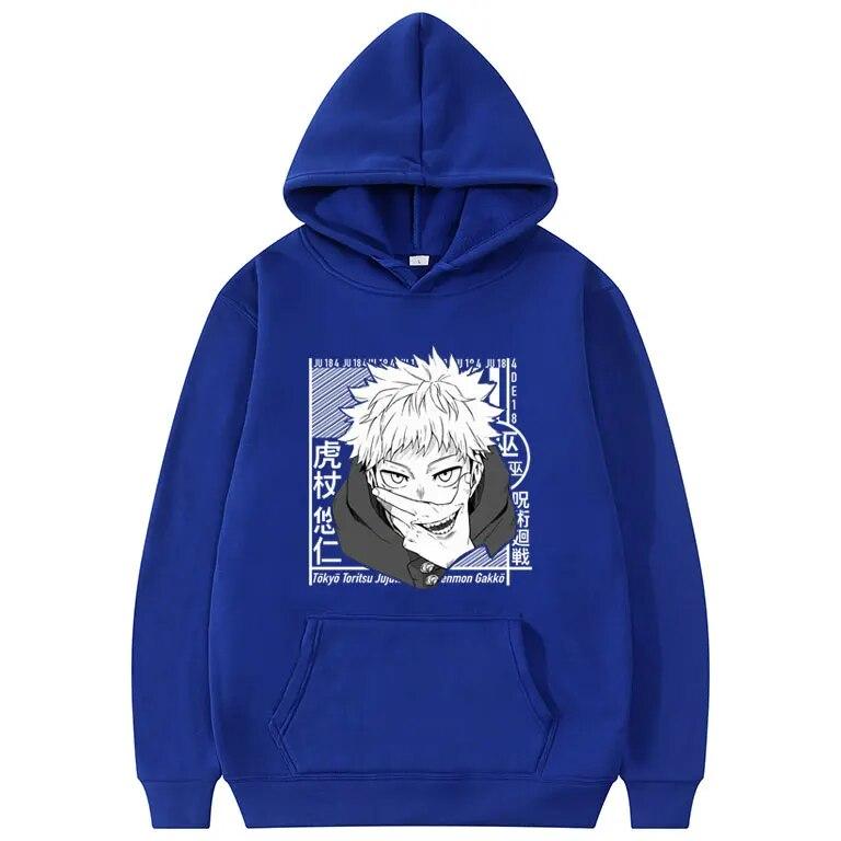 Япония унисекс стиль дзюдзюцу кайсен толстовка Итадори Юдзи узор принт толстовки унисекс повседневная мода с капюшоном женская толстовка в стиле Харадзюку