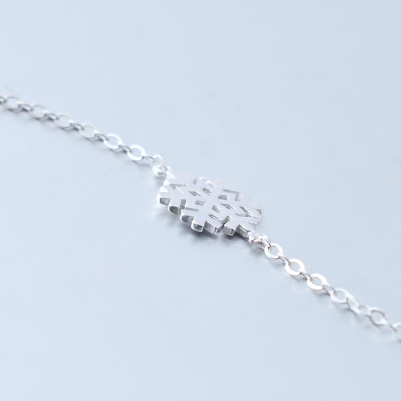 Weiheng s925 Silver Mori Style Snowflake Bracelet - Fresh Simple Women's Jewelry
