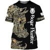 Камуфляж Охота Животные Дикий кабан 3D Принт Мужчины Женщины Короткие рукава О-образный вырез Футболки Хип-хоп уличная одежда Повседневный топ Унисекс одежда