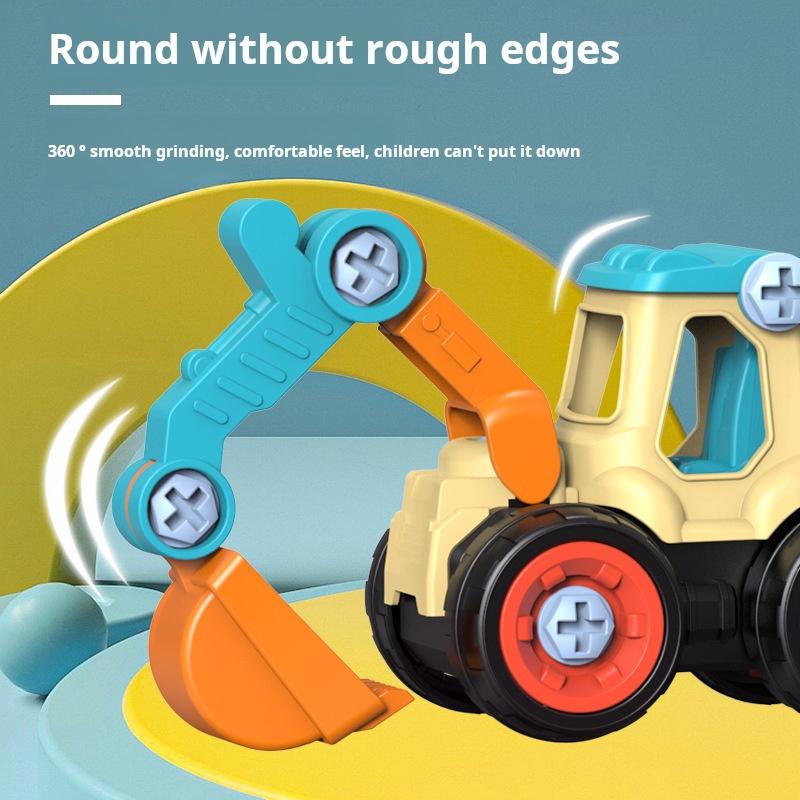 Construction Vehicle Toy Kit DO IT YOURSELF Engineering Truck Set Battery-Free Mini Excavator Model Birthday Infant Shower Gift Idea ideal for Boys