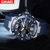 SMAEL Модные мужские часы, спортивные часы, 50 м, водонепроницаемые наручные часы, светодиодные цифровые часы с автоматической датой, секундомер, будильники 8033, мужские повседневные часы